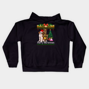 Ugly Christmas Sweater Saint Bernard Dog Kids Hoodie